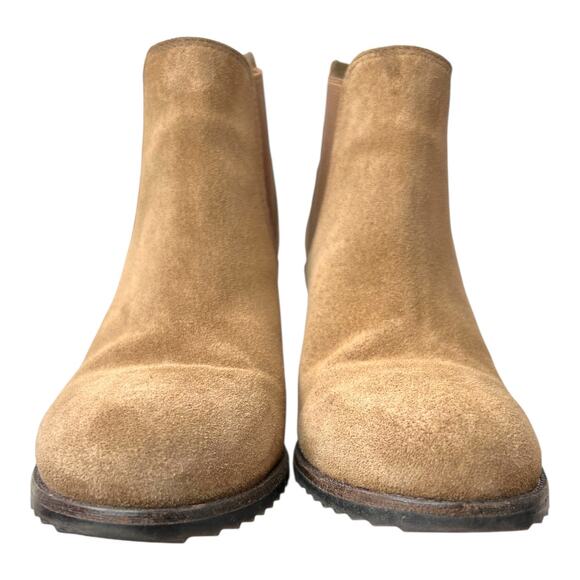 TRASK Tatum Wedge Bootie Suede Wedge Ankle Boots in Tan Size 8M - Picture 10 of 15